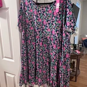 Lilly Pulitzer Jodee short sleeve dress XXL - Low Tide Navy Garden Variety